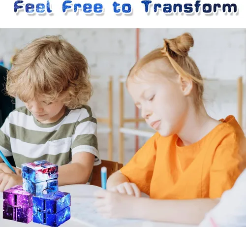 Vista 6 de 12 cubos infinitos, mini juguetes para ansiedad geniales para niños y adultos, dispositivo sensorial mejor para el estrés. Bloques de mano