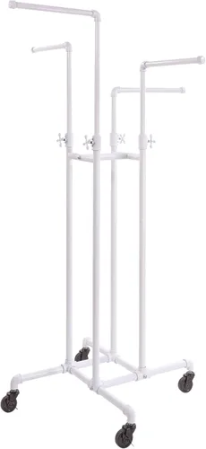 Vista 8 de Clothing Rack Econoco - Tubería resistente ajustable, estante de 4 vías, perchero de tubería de plomería, gris antracita