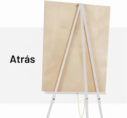 Vista 7 de Falling in Art - Caballete de trípode de madera con marco en A de 65 pulgadas (blanco)