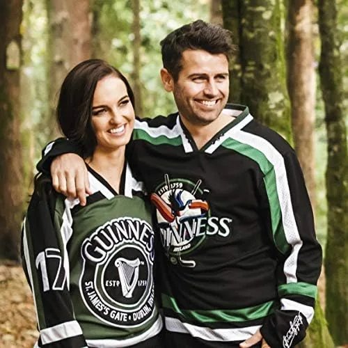 Vista 6 de Guinness Official Merchandise Guinness Hockey Jersey Embroidered Polyester Athletic Shirt Branded Hockey Jersey