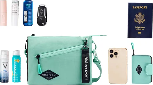 Vista 7 de Sherpani Zoom, bolso cruzado pequeño, bolso cruzado de nailon, bolso cruzado ligero, bolsa doble elegante, monederos para mujer