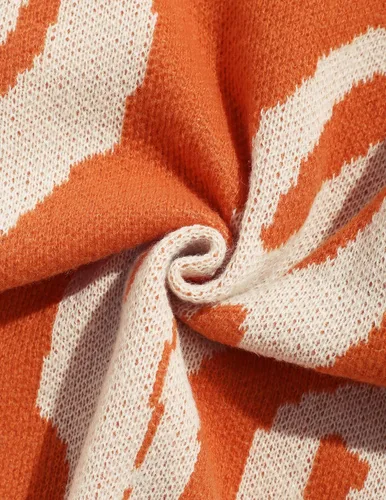 Vista 59 de ZAFUL Y2K - Suéter casual con estampado de llama estética para hombre, suéter de punto holgado, manga larga, cuello redondo