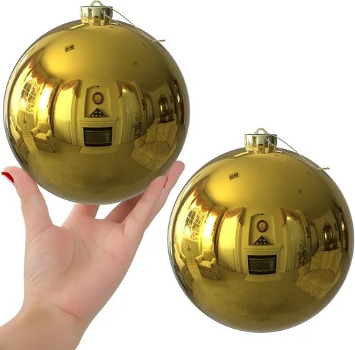 Vista 223 de Esferas pequeñas de Navidad de bronce y dorado de 1.6 pulgadas, adornos para decoración de árbol de Navidad, bolas colgantes inastillables