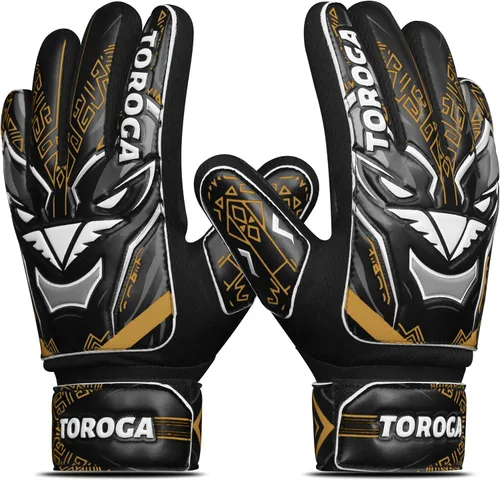 Vista 9 de Guantes de portero para niños y jóvenes, guantes de portero de fútbol, agarre de látex fuerte, soporte de muñeca doble y malla transpirable, guantes