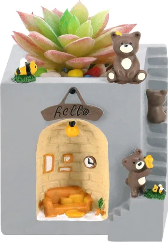 Vista 8 de Segreto Plantas creativas de resina para maceta, rana Rana trepadora