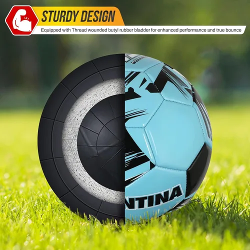Vista 5 de Vizari Balón de Fútbol del Equipo Nacional - Balón de Fútbol de Cuero Sintético Duradero para Adultos, Niños y Jóvenes Cosido a Máquina con Diseño
