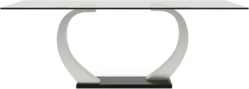 Vista 4 de Furniture of America Mesa de centro de cristal Navarra en plata y negro