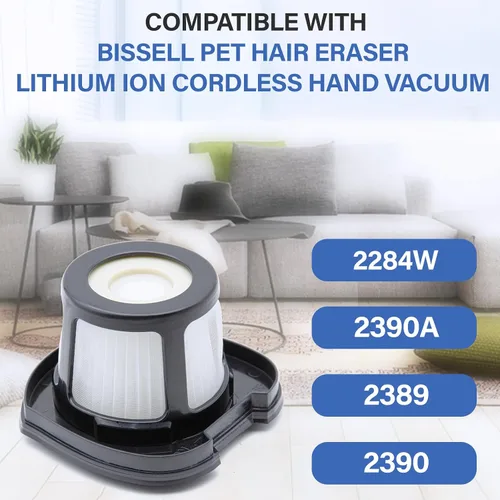 Vista 2 de 2579 Filtros de Repuesto para Aspiradora Compatibles con Bissell Pet Hair Eraser 2390A 2389 y AutoMate 2284W Aspiradora de Mano Inalámbrica de Iones