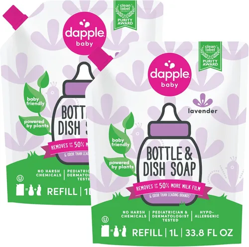 Vista 18 de Repuesto para líquido para lavar platos y botellas de bebé Dapple, sin fragancia, 34 onzas líquidas, DP-035B, 2
