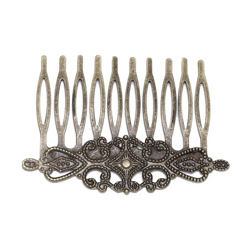 Vista 5 de 5 unids/lote 52 × 2.205 in pasadores de bronce antiguo dientes horquillas de metal hallazgos DIY peine de pelo suministros para la fabricación