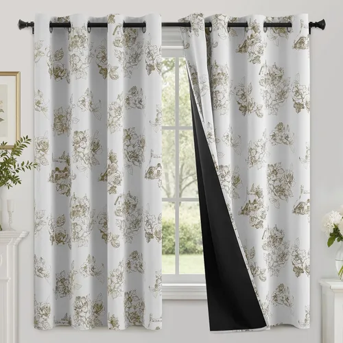 Vista 143 de SimpleHome - Cortinas opacas 100% para recámara, cortinas de ventana con ojales beige, con aislamiento térmico, cortinas de oscurecimiento