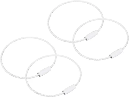 Vista 21 de uxcell Llaveros de cable, llaveros de alambre para cordones, llaveros