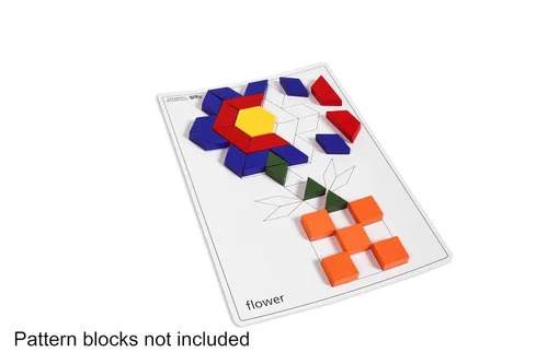 Vista 3 de LEARNING ADVANTAGE Pattern Block Cards - Set of 20 Double-Sided Cards - Early Geometry for Kids - Teach Creativity, Sequencing and Patterning