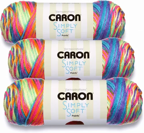 Vista 20 de Caron Simply Soft Paints Hilo (4) Grosor Mediano Worsted 100% Acrílico - 5oz - Oceana - Lavado y Secado a Máquina