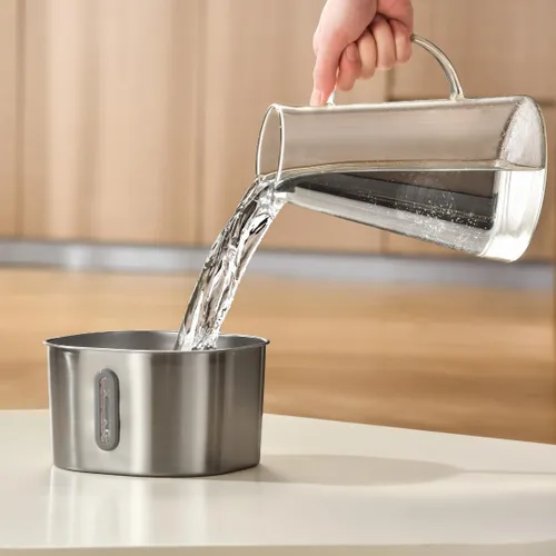 Vista 4 de KittySpout Fuente de Agua para Gatos de Acero Inoxidable Fuente de Beber Automática, Cuenco de Agua Circulante Silencioso, Apto para Lavavajillas