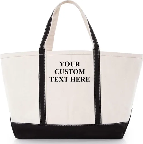 Vista 19 de CB STATION Bolso grande clásico – Bolsa de lona para mujer – Diseño multicolor, perfecta para viajes y compras En blanco: azul bebé