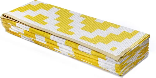 Vista 6 de FH Home - Alfombra para exteriores de camping, impermeable, resistente a la decoloración, reversible, plástico reciclado de alta calidad, acabado