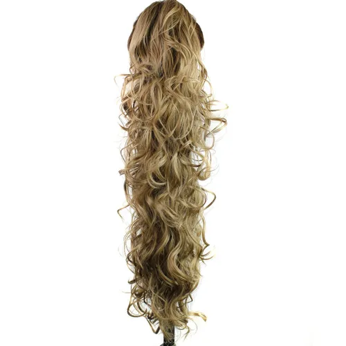 Vista 9 de S-ssoy extensión de cabello sintético rizado para cola de caballo de 31 pulgadas de largo con pinza de garra, pieza de pelo para coleta ondulado 12#