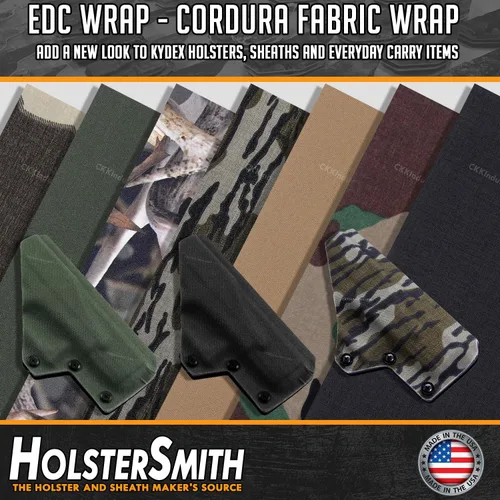 Vista 6 de EDC Wrap - Envoltura de Tela Cordura Hecha en EE.UU. para Fundas Kydex, Vainas, Auriculares y Artículos de Porteo Diario - 12 x 12 pulgadas
