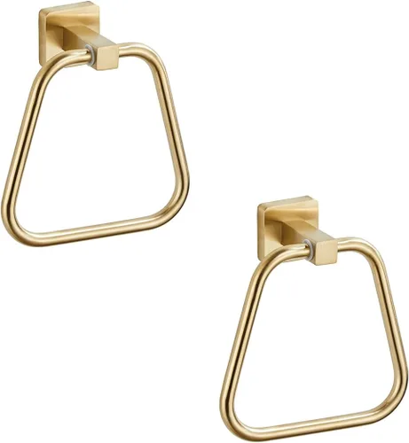 Vista 11 de Anillo de toalla de oro claro cepillado para baño, soporte de toalla de baño de cocina, colgadores de montaje en pared, acero inoxidable resistente