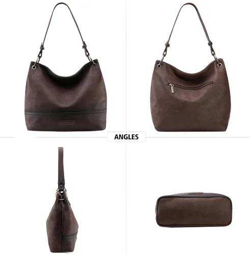 Vista 53 de Wrangler Hobo - Bolsas para mujer de cuero vegano con asa superior, bolsos de hombro y bolsos