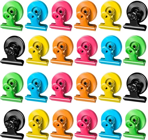Vista 17 de Grtard Paquete de 6 clips magnéticos resistentes, clips magnéticos para refrigerador, imanes de refrigerador, clip magnético fuerte, imanes sin Negro