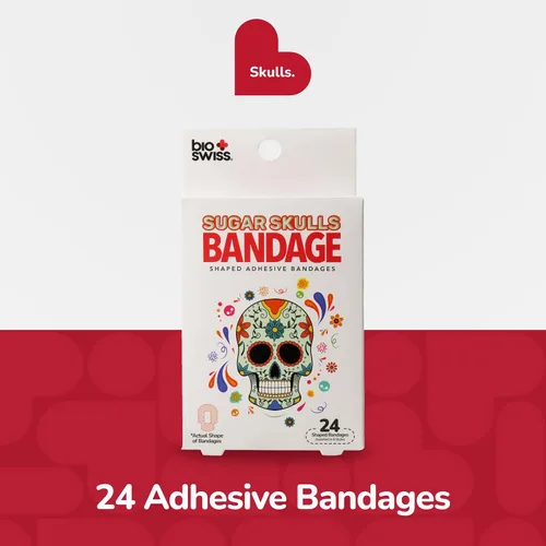 Vista 16 de BioSwiss Vendajes, juego de vendajes autoadhesivos en forma de alienígena de Halloween, sin látex, cuidado de heridas estériles, 24