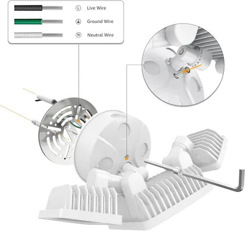 Vista 6 de Onforu - Luz de seguridad LED de 50 W, negra y blanca