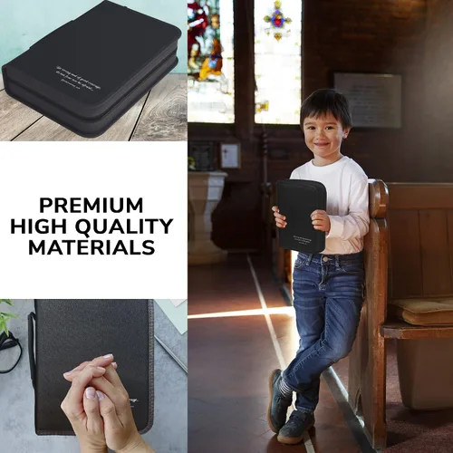 Vista 24 de DEHITE Funda para la Biblia para mujer, bolsas de transporte de la Biblia, tamaños medianos y grandes, ranuras para bolígrafos, tela de primera