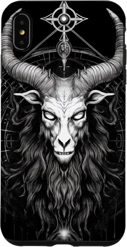 Vista 7 de iPhone 15 Baphomet Ocultista espeluznante gótico cabeza de cabra Satánico Diablo caso