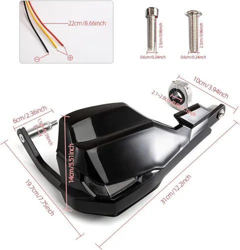 Vista 3 de Protectores de mano universales para motocicleta de 0.866 in, 0.984 in, 1.102 in, protector de manos para motocross, protector de cepillo para bici