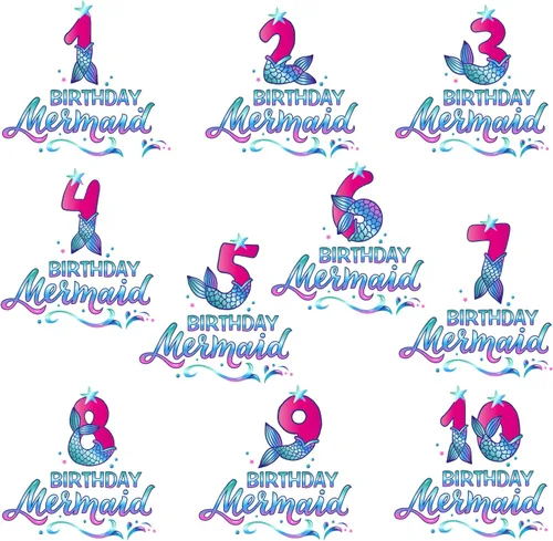 Vista 8 de Family Mermaid Birthday Theme T-shirt, Custom Matching Any Age B-day Party Outfits, Gift For Birthday Girl, Funny Birthday Girl Shirt, Sister