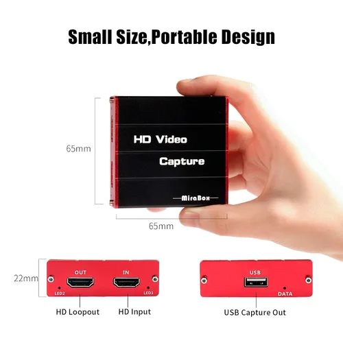 Vista 6 de Mirabox USB30 HDMI Video Capture Card for Nintendo Switch 1080P 60FPS HD Game Capture Device Cam Link With HDMI Passthrough Work with DSLR Xbox PS4