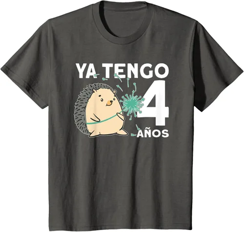 Vista 11 de Niños Niños 4 Cumpleaños erizo Ya tengo 4 años Camiseta