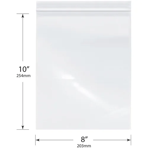 Vista 2 de Plymor 8" x 10" (paquete de 100), bolsas de plástico con cierre de cremallera resistente de 4 mil