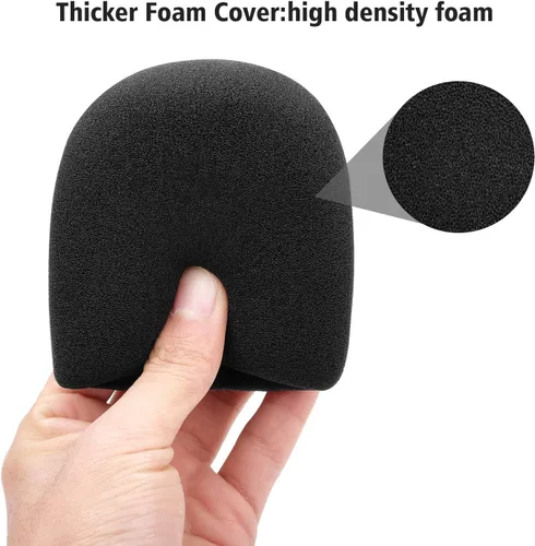 Vista 6 de Filtro Antipop de Parabrisas Compatible con AT2020, Funda de Espuma de Micrófono + Protector de Viento Peludo Compatible con Audio Technica at2020