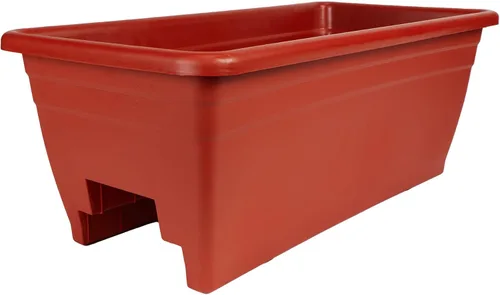 Vista 10 de The HC Companies Caja de Plantación para Barandilla de Cubierta con Tapones de Drenaje Removibles - Caja de Flores de Plástico Liviana y Resistente