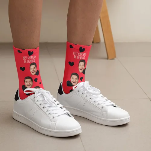 Vista 4 de Calcetines con fotos personalizados actualizados con caras - Imprime tu imagen, foto - Regalos divertidos personalizados para hombres y mujeres
