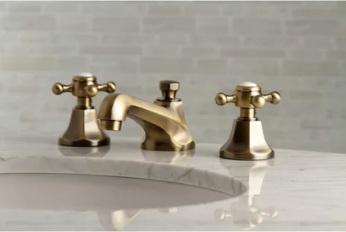 Vista 3 de Kingston Brass KS4463BX Grifo de baño extendido de 8 pulgadas, latón antiguo