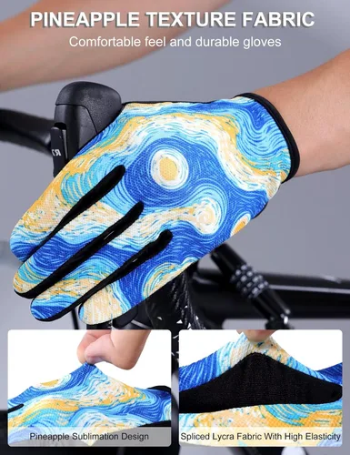 Vista 5 de INBIKE Guantes de ciclismo para hombres y mujeres, guantes de bicicleta transpirables con dedos completos, antideslizantes, pantalla táctil