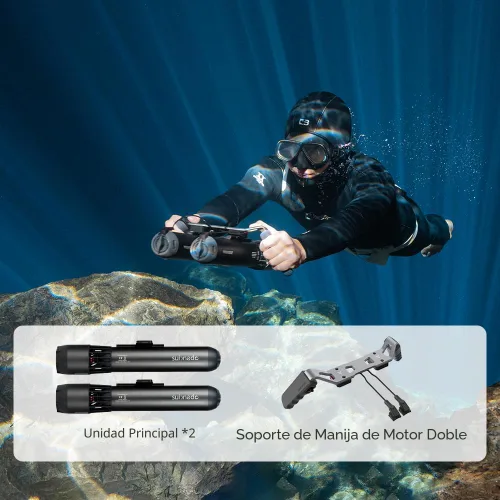 Vista 5 de Waydoo Subnado Underwater Scooter Main Unit, Gray/Red