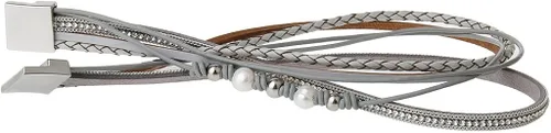 Vista 4 de COOLLA - Pulsera de moda para mujer con perlas tejidas con cierre magnético