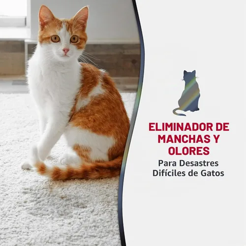 Vista 5 de Nature's Miracle Cat Orine Destroyer Plus 1 galón y Spray eliminador de manchas avanzado para gatos, 32 onzas líquidas
