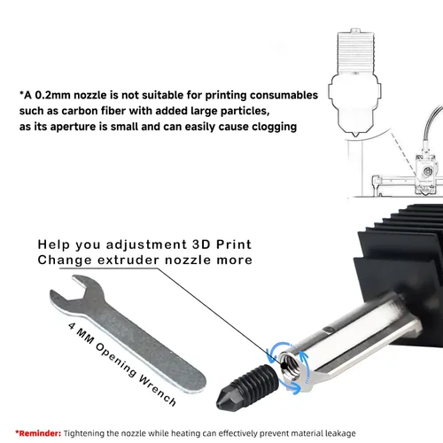 Vista 4 de Hotend A1 Mini/A1 Ensamblaje con Boquillas de Espera Compatibles con Impresoras 3D Bambu Lab A1 Mini/A1 Serie, 5 Boquillas de Acero Endurecido