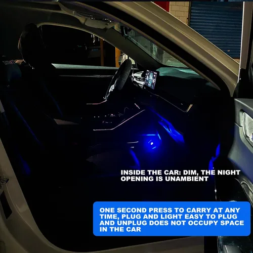 Vista 7 de 7 piezas USB LED lámpara de ambiente interior del coche, iluminación ambiental LED nocturna, mini luz USB, iluminación de decoración interior, luz