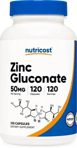 Vista 9 de Nutricost Gluconato de zinc 240 cápsulas vegetales (50 mg) (2 botellas) - Sin gluten y sin OMG