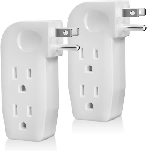 Vista 8 de Adaptador divisor de grifo de pared vertical de 3 vías con enchufe de 3