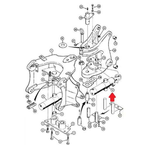 Vista 3 de RAParts - Cilindro oscilante 580C 580D 580E 680G 680H 680K compatible con retroexcavadora de caja 1346044C1