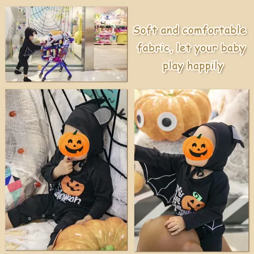 Vista 4 de Waghaw Disfraz de dálmata para bebé niño y niña, traje de Halloween