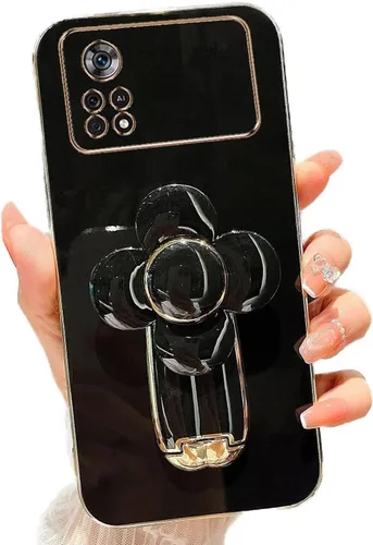 Vista 40 de Miagon - Funda con soporte para Xiaomi Redmi A1, galvanizado suave TPU protector delgado a prueba de golpes con molinete giratorio soporte de flores